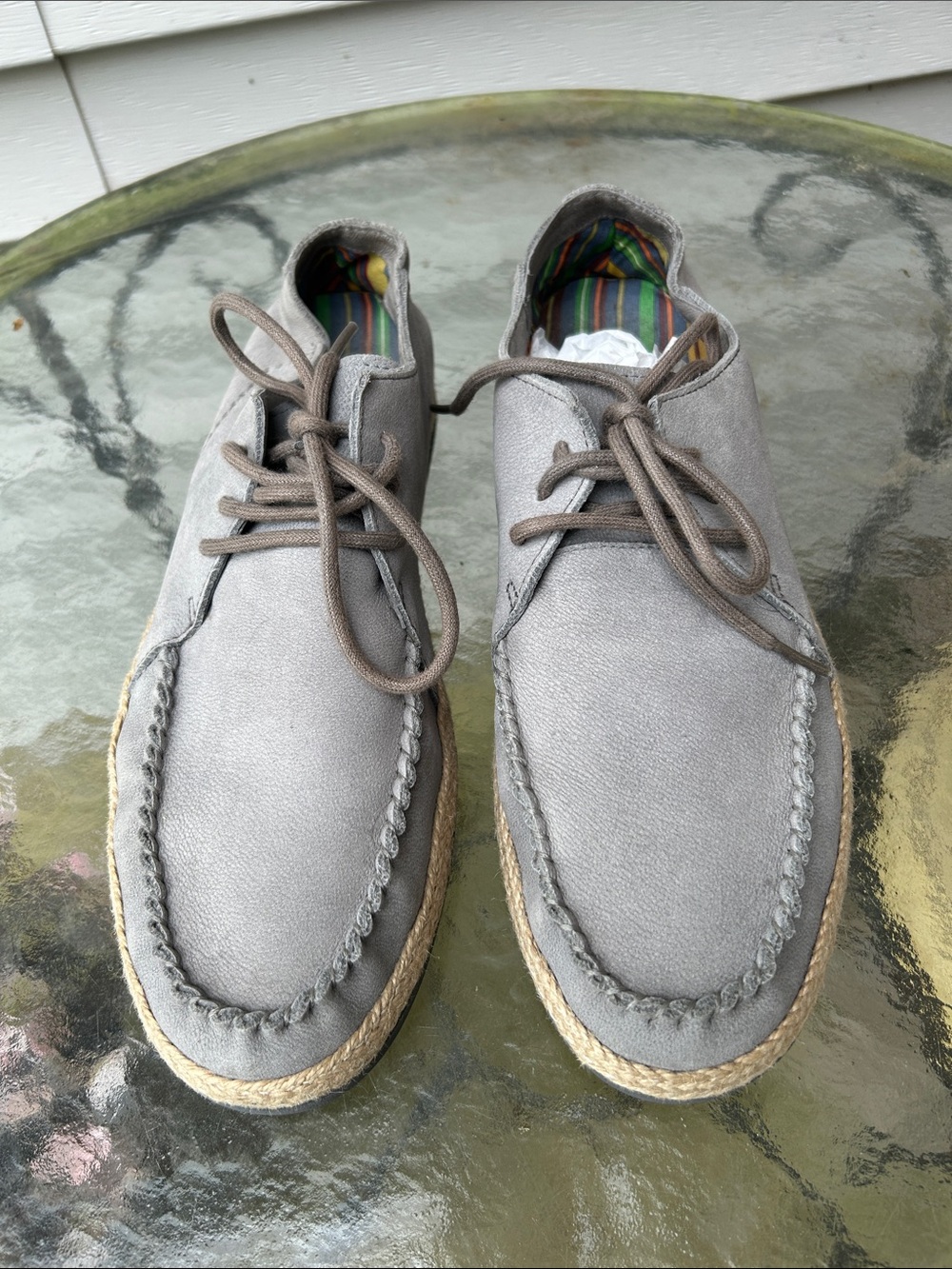 Men's Casual Lace-Up Suede Moc Toe Ugg Shoes - Gray 10.5